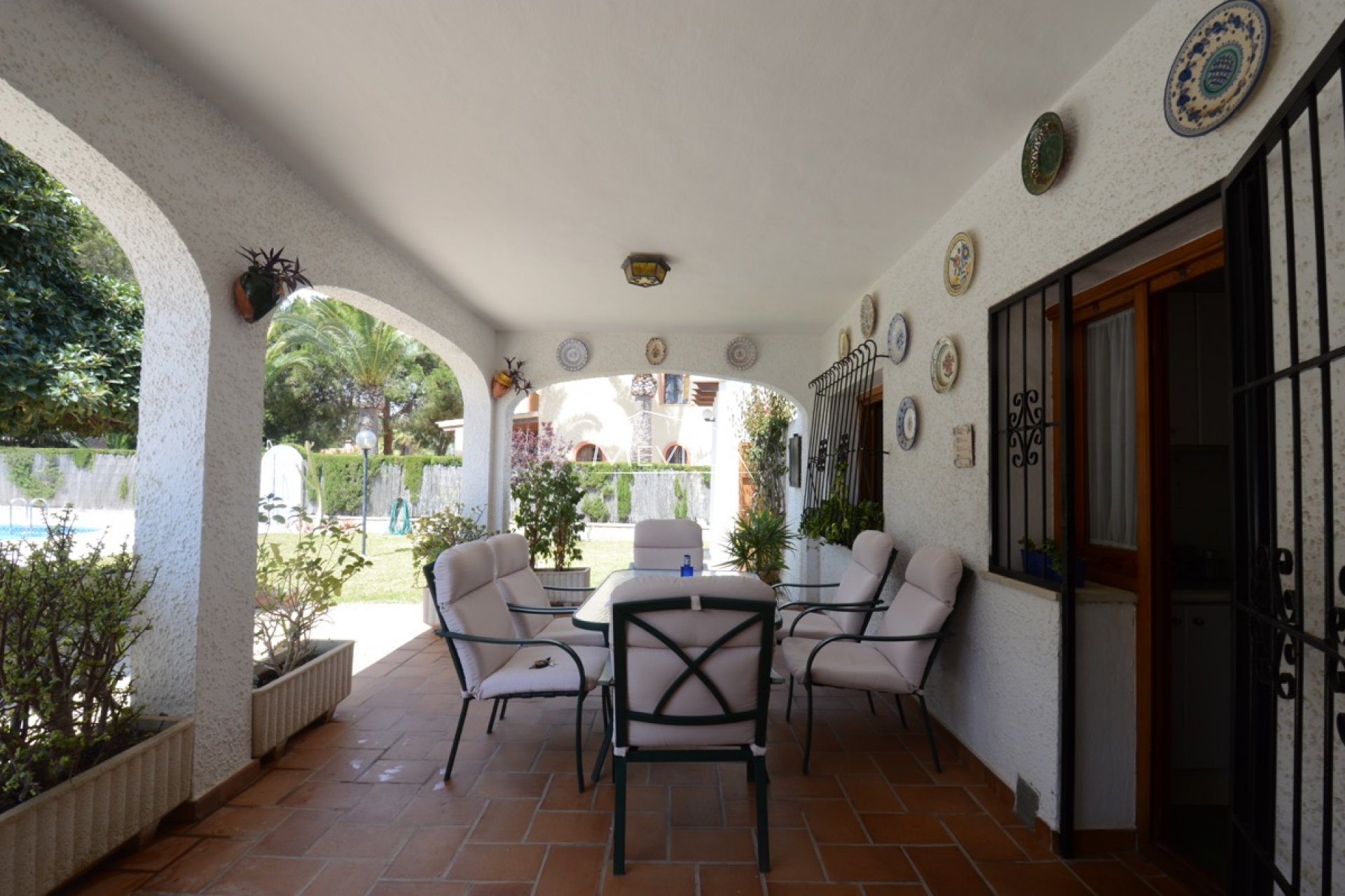 A covered terrace 