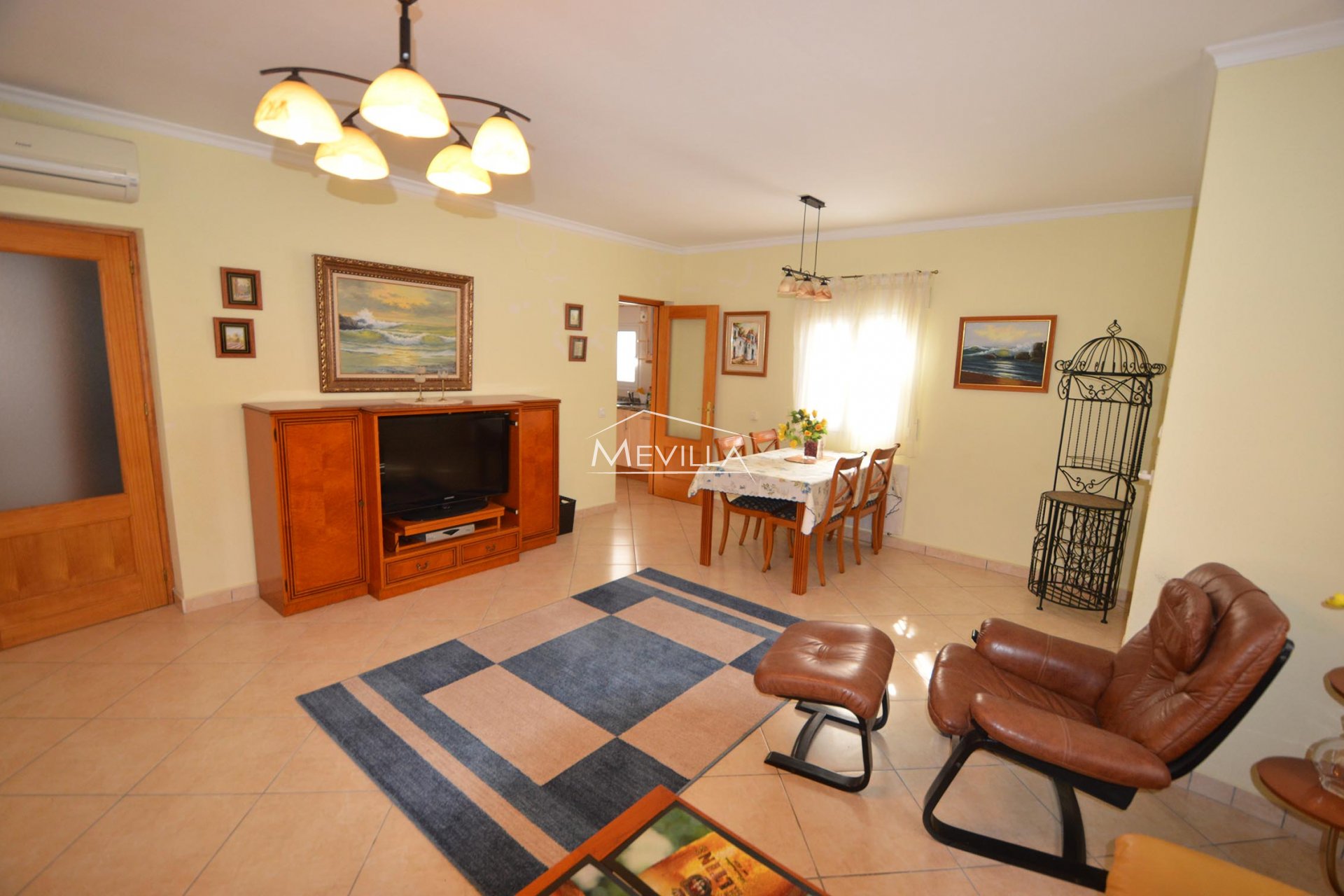 The living room with fireplace