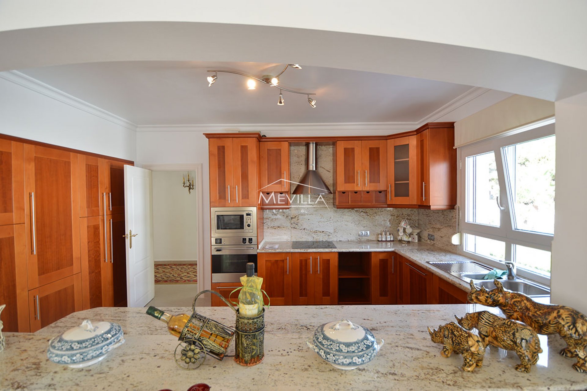 The open style kitchen on the second floor