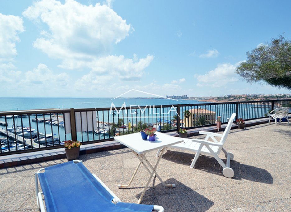 The terrace with views to the sea