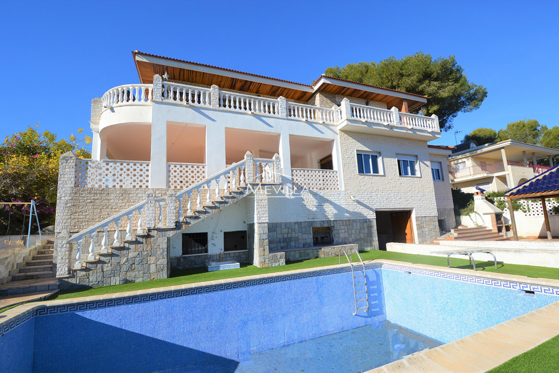 The villa with a private swimming pool